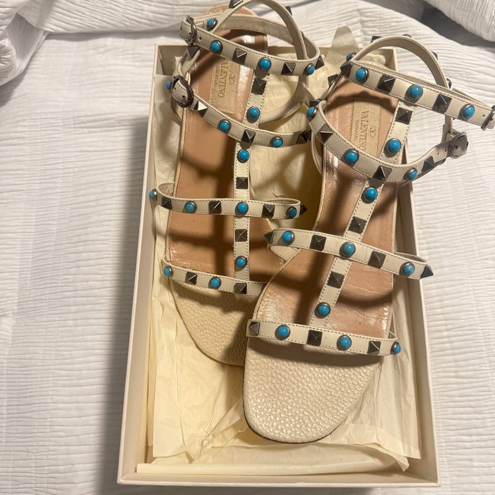 Valentino Rockstud Tolling Sandals sz 40.5